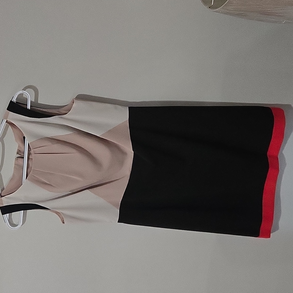 Ann Taylor Colorblock Dress - Black, Cream, Red